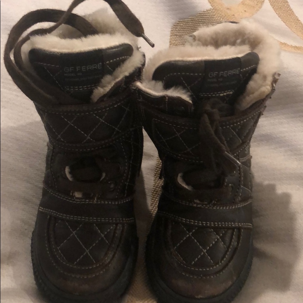 GF Ferre natural leather and fur toddler shoes - Picture 5 of 8